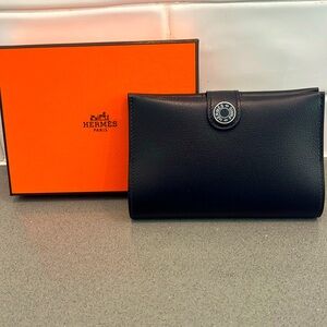 Hermes Passport Case, brand new never been used passport case. Black leather.